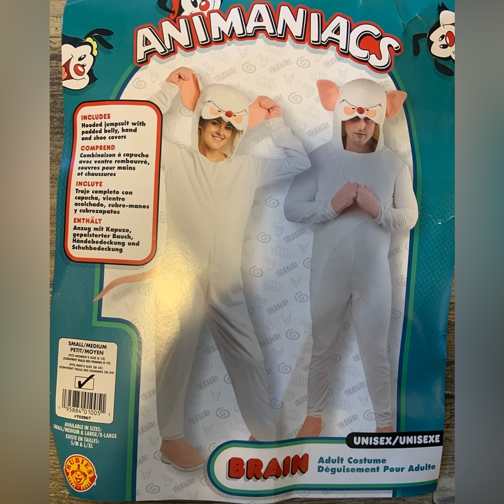 Rubie's Animaniacs Brain Costume - White with Pink Accents